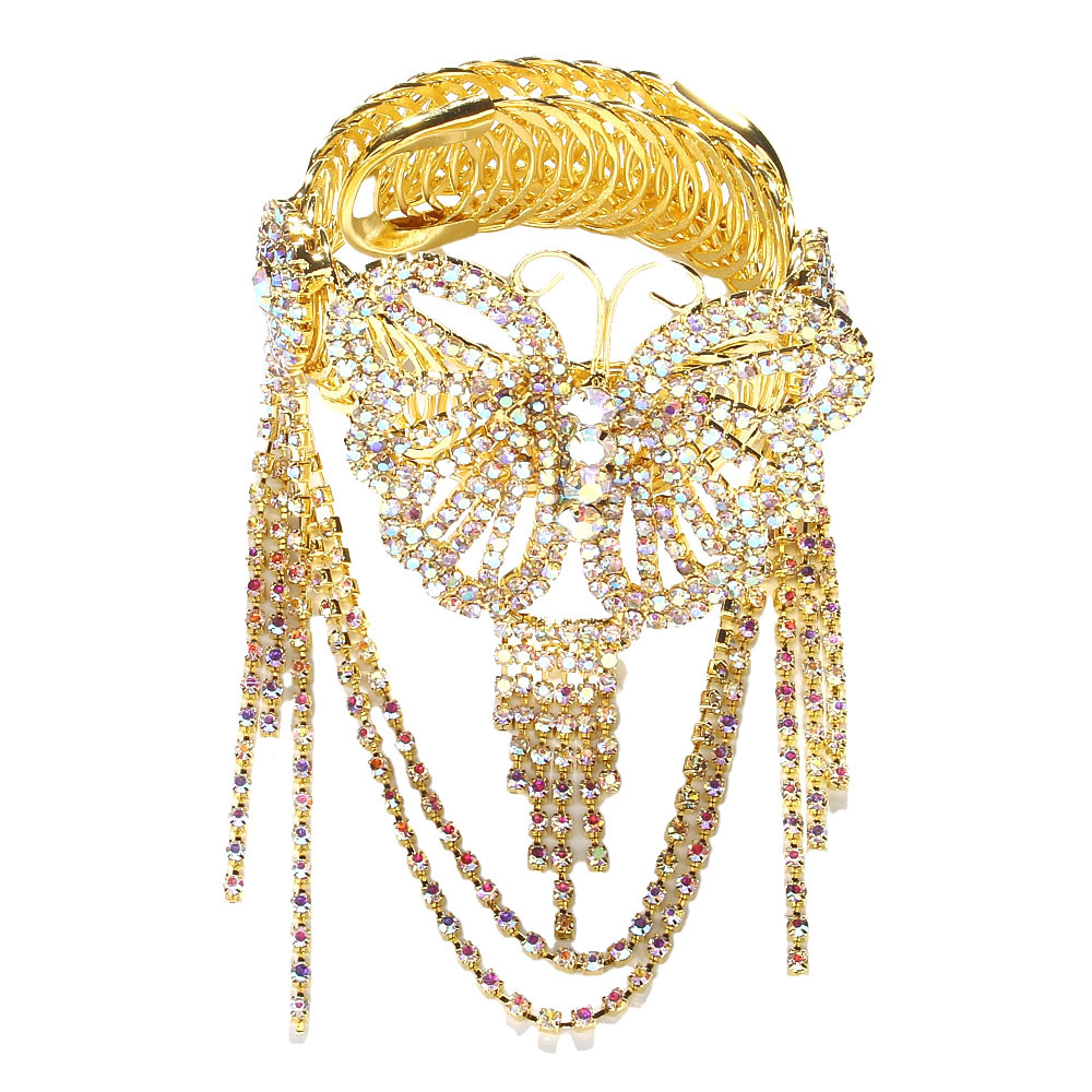 European and American niche exquisite fairy butterfly tassel bracelet rhinestone arm chain women's fashion trend cross-border jewelry