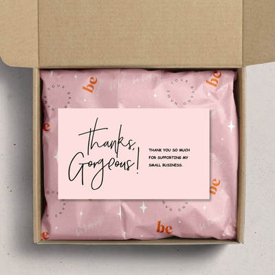 Amazon cross-border wholesale pink thank you card coated paper card thank you gift card packaging card