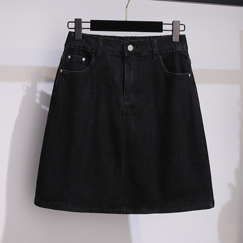A generation of super fat size women's 200/300kg denim overskirt slim casual Joker loose