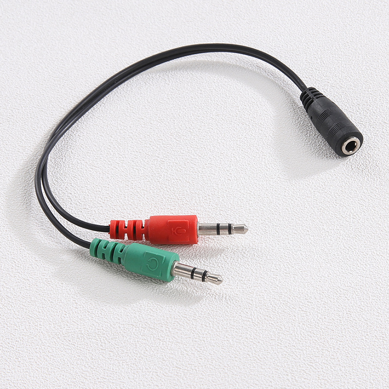 3.5mm audio one-two data line noodle injection earphone microphone two-in-one adapter