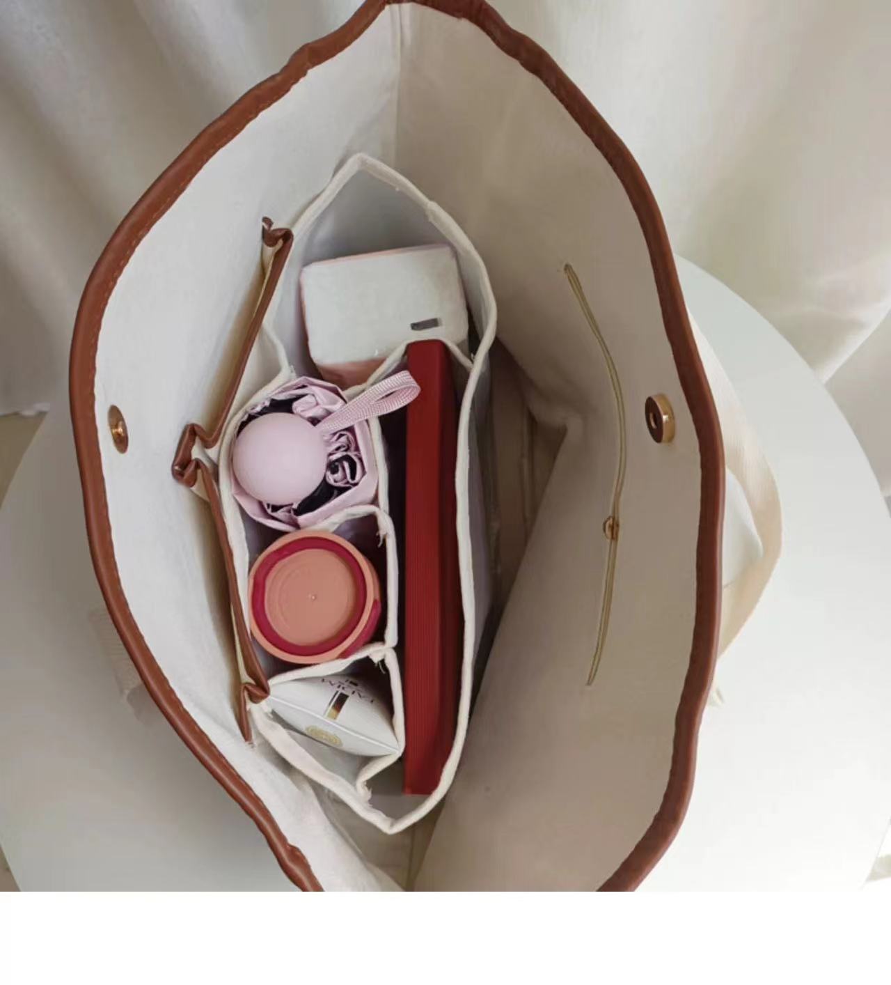 Korean-style Niche Patchwork Canvas Bag Large Capacity Multi-compartment Portable Mother and Baby Mummy Bag Practical Commuter Tote Bag_voghion.com
