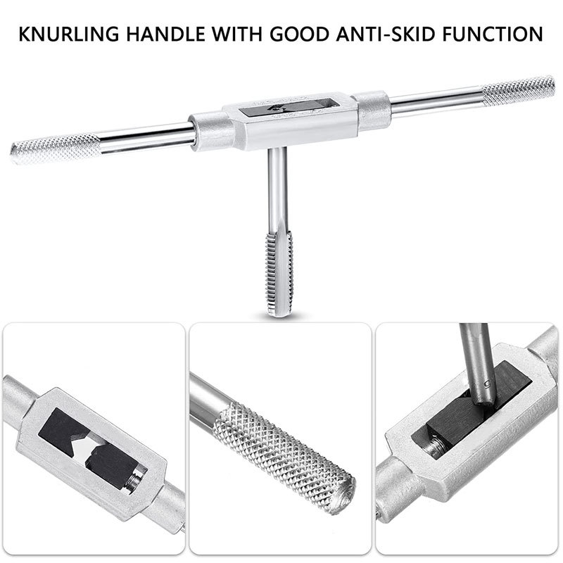 Cross-border straight groove tap wrench hand tapping hole adjustable manual reamer tapping tool maintenance tapping