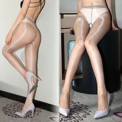 Ultra-thin 1D oil bright pantyhose pearlescent flash leg socks first-line crotch-free socks stockings perspective