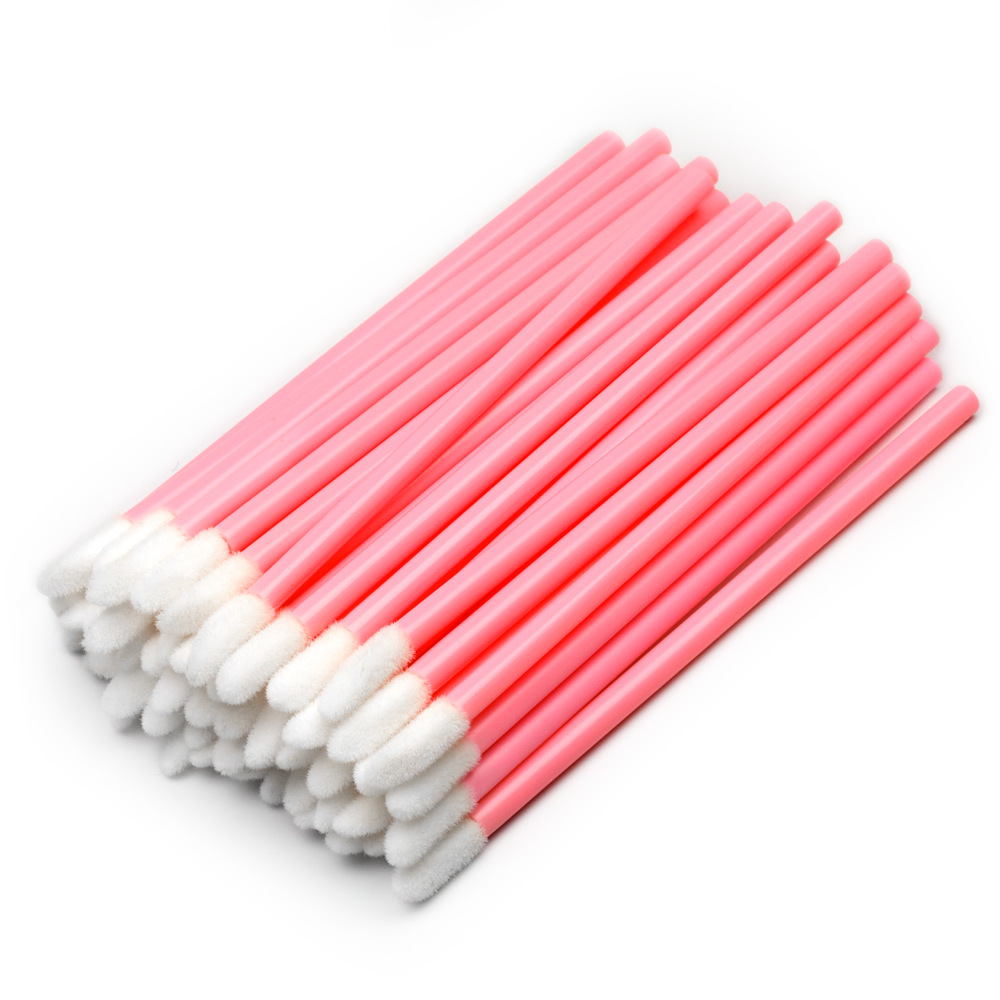 Disposable Lip Brush 50 Pocket Color Lip Glaze Brush Portable Hollow Rod Disposable Lip Brush Lipstick Brush