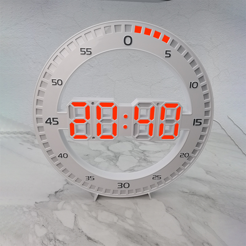 New Korean version of the living room wall clock 3DLED creative large screen alarm clock with jump seconds and without jump seconds electronic clock