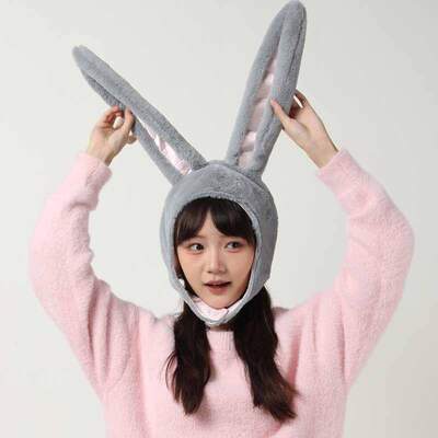 Wholesale soft sister plush Lin Xiaozhai with rabbit ears hat rabbit headgear photo props photo props