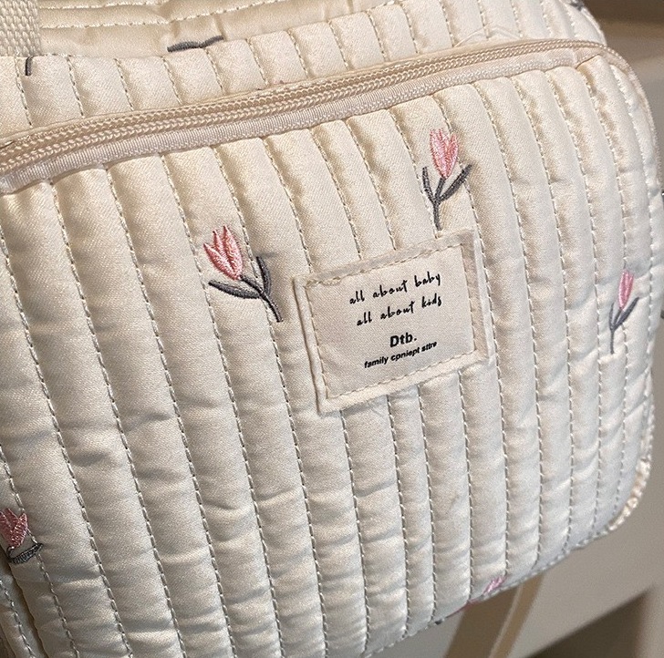 Korean Style Mummy Bag Polyester New Style Bear Embroidered Mother and Baby Bag Large Capacity Outgoing Mother Shoulder Crossbody Bag Cross-border Crossbody Bag