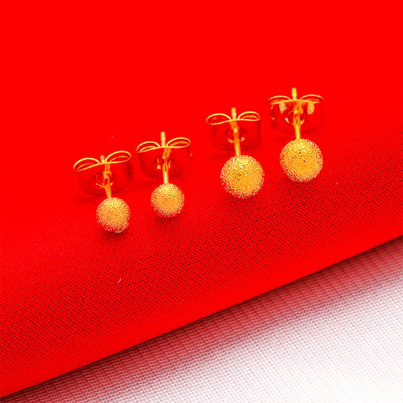 Brass gold-plated fancy earrings gold glossy matte hollow earrings fashion ladies a variety of new products
