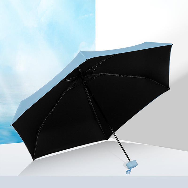 Flat 60% Fold Sun Umbrella Women's Sun Protection Umbrella Sunny and Rain Dual-Use Manual Mini Folding Umbrella Customized