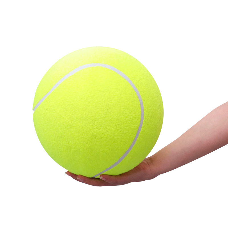 Tennis signature printing logo pet bite toy 9.5-inch outdoor play tennis 24cm inflatable tennis