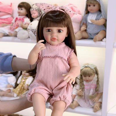 Cross-border new rebirth doll full vinyl 55cm simulation baby doll girl toy doll wholesale generation