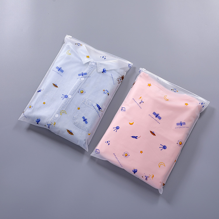 Clothing zipper bag small Daisy zipper bag T-shirt underwear storage bag small chrysanthemum frosted plastic packaging bag spot