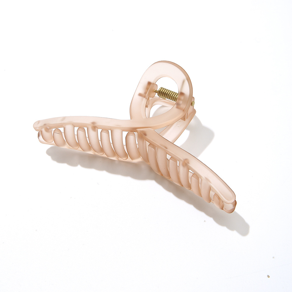 Unisex Frosted shark clip transparent hair grip female back head hairpin large square hair clip hair clip pan head hair clip headdress_voghion.com