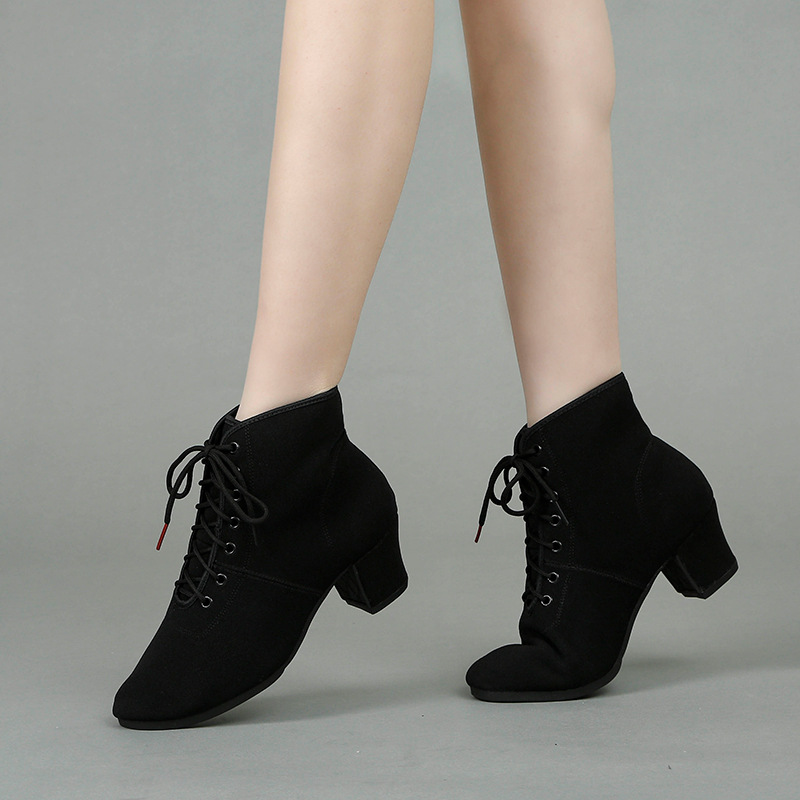 Autumn and Winter High-heeled Latin Dance Adult Ladies Middle-heeled Ballroom Dance Adult Sailor Soft-soled Modern Square Dance Shoes