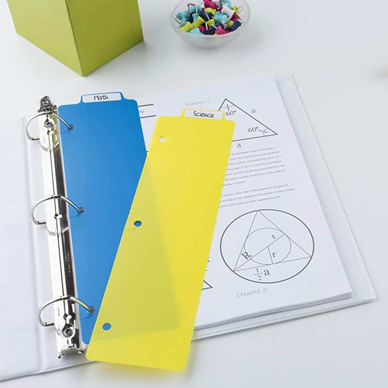 Plastic bookmark mini binder divider snap-in bookmark 3-ring loose-leaf notebook plastic partition