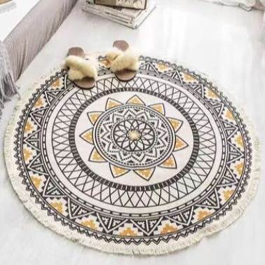 Cross-border wholesale new round tassel carpet home round mat living room bedroom study computer chair round carpet