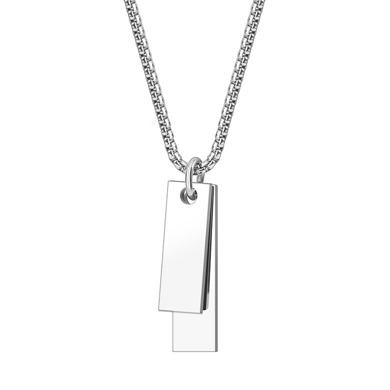 Double Brand Necklace Men's Trendy Brand All-match High-end Sense Women's Design Sense Niche Jewelry Men's Titanium Steel Pendant Men's Necklace