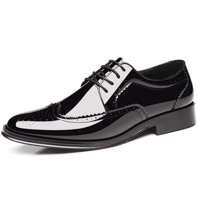 Spring New Bullock Carved Leather Shoes Patent Leather Gloss British Large Size Leather Shoes Studio Model Shoes for Groom Shoes_voghion.com