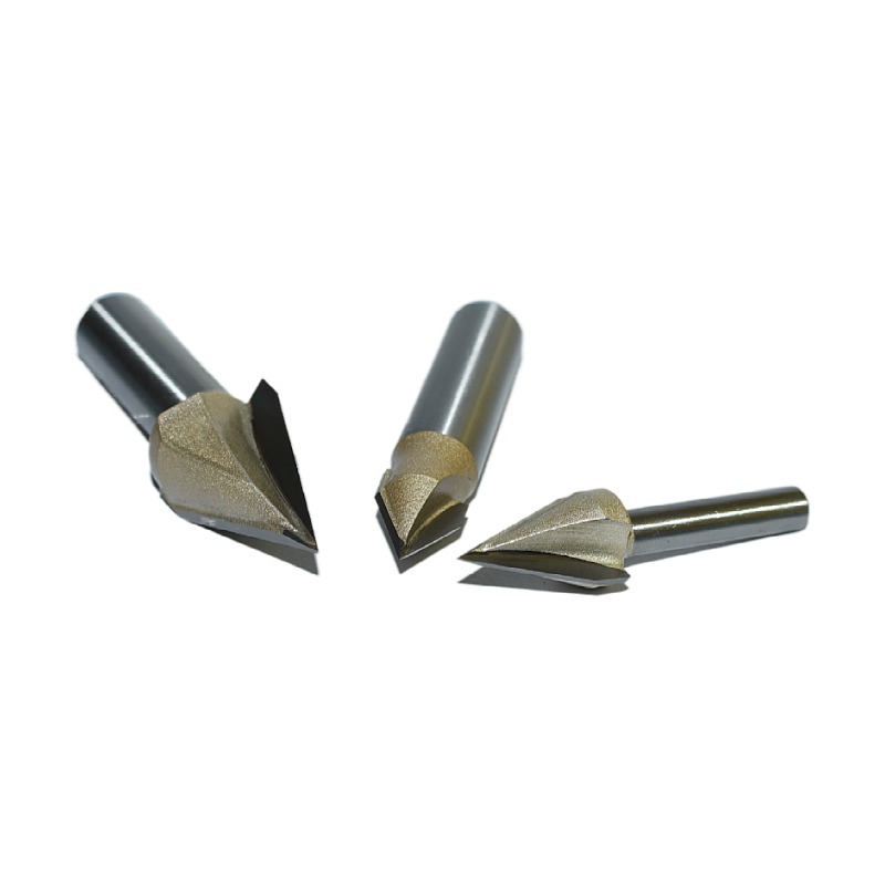 Inspur Professional V-shaped Oblique Sharp Cutter Wood Craft Seam 45 Degree 60 Degree Trimming Engraving Machine Flanging Milling Cutter Chamfer
