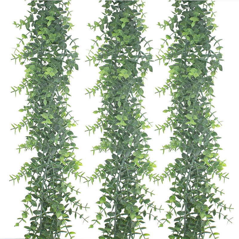 人造绿植桉树花环藤蔓 尤加利家居壁挂装饰植物 悬挂婚礼拱门装扮
