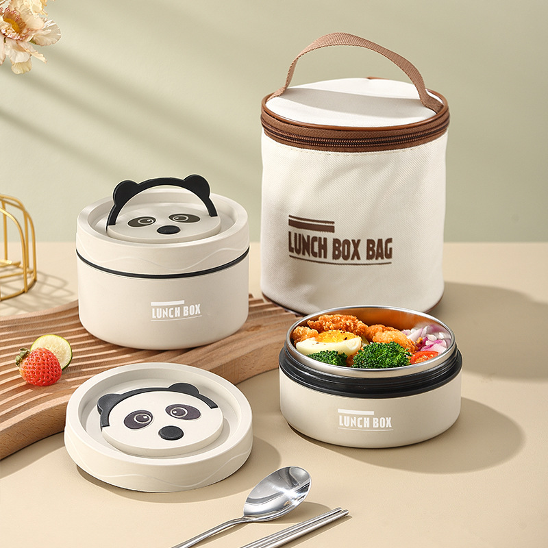 304 stainless steel thermal insulation lunch box portable office workers Children's complementary food with meals lunch box students can be microwave heating