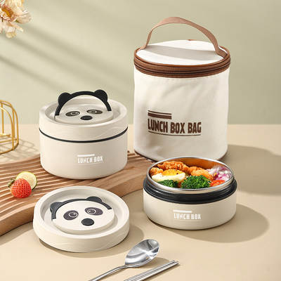 304 stainless steel thermal insulation lunch box portable office workers Children's complementary food with meals lunch box students can be microwave heating