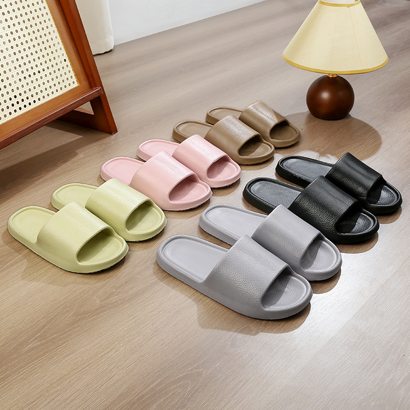 Popular imitation leather sandals for women Summer new couple cute indoor home non-slip slip shit feeling men's slippers one-piece delivery