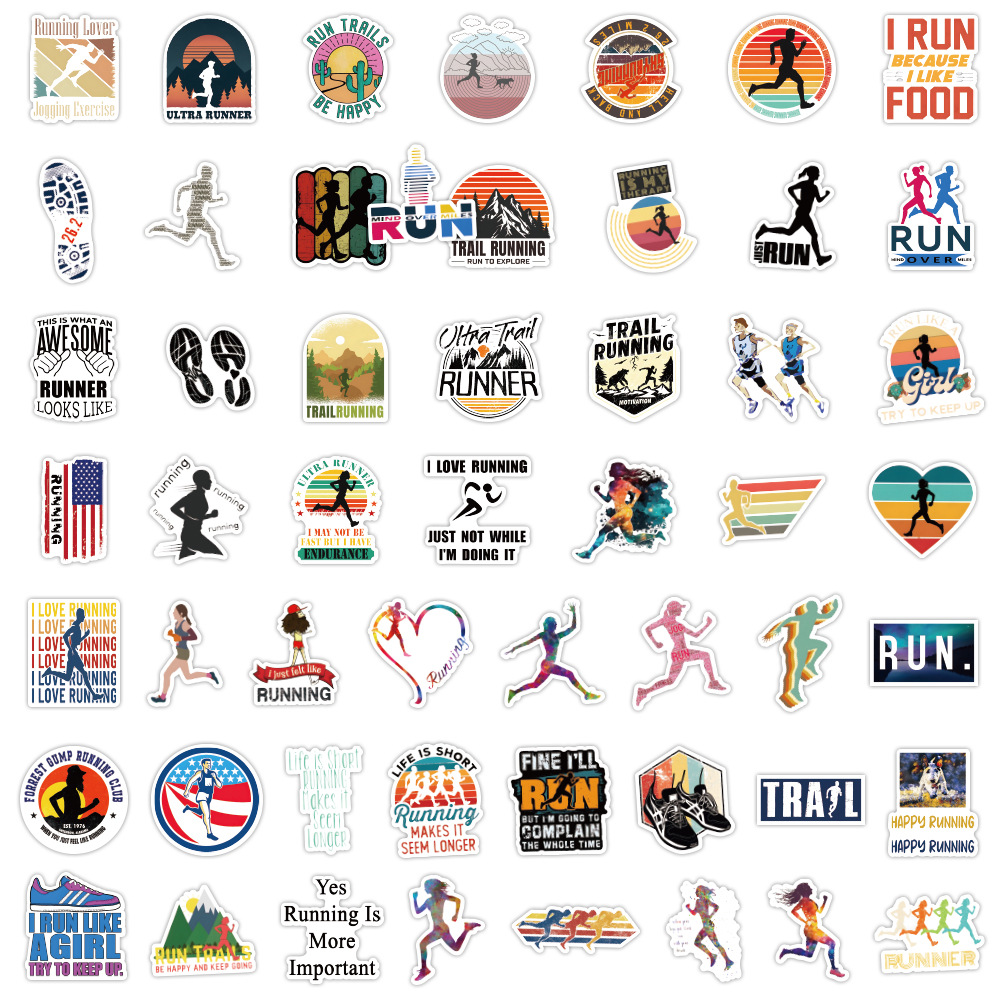 110 cross-border running graffiti stickers decorative luggage laptop skateboard waterproof stickers wholesale