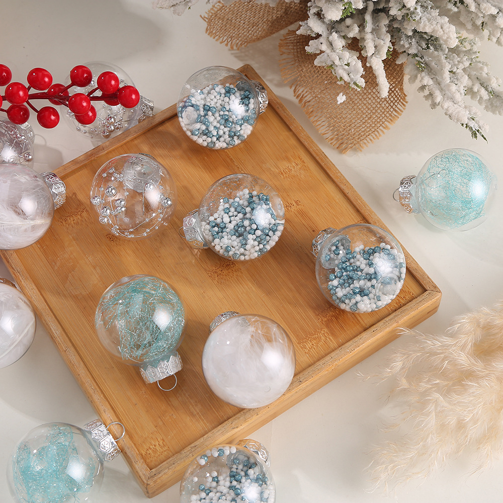 Transparent Christmas Ball Set Christmas Tree Plastic Color Ball Pendant Christmas Party Scene Atmosphere Decoration