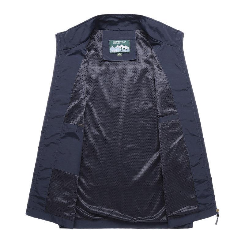 Autumn and Winter New Men's Coat Casual Vest Solid Color Simple Slim-fit Stand Collar Vest Comfortable Large Size Spot