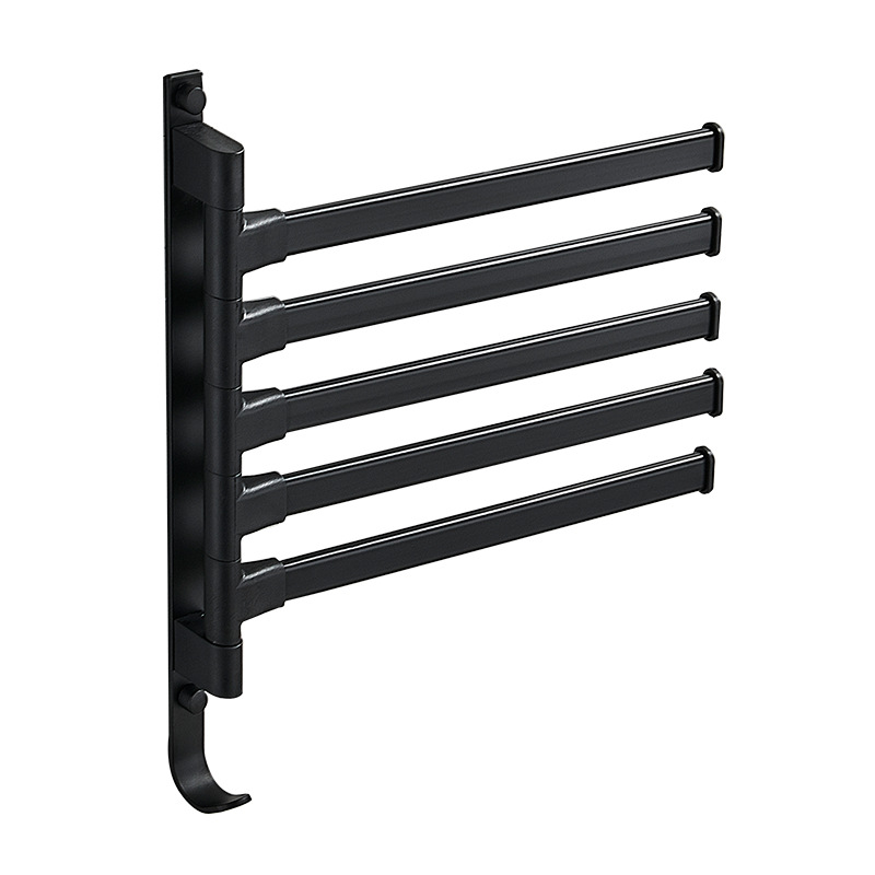  New Rotating Towel Rack Bath Towel Rack Aluminum Alloy Single Rod Factory Wholesale Convenient Storage No Punch-Free Hanging Rod