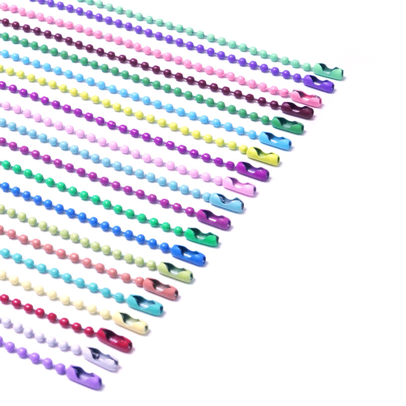 Color bead chain 10cm 12cm bead chain diy jewelry accessories tag chain paint goo card hanging chain pendant