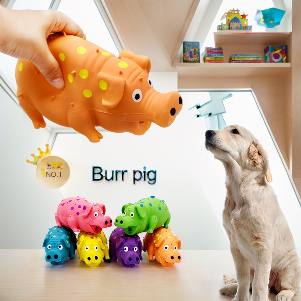 Amazon Cross-border Explosions Dog Toys Latex Spotted Pigs Vagate Pigs and Dogs Chewing Vocal Products Pet Toys