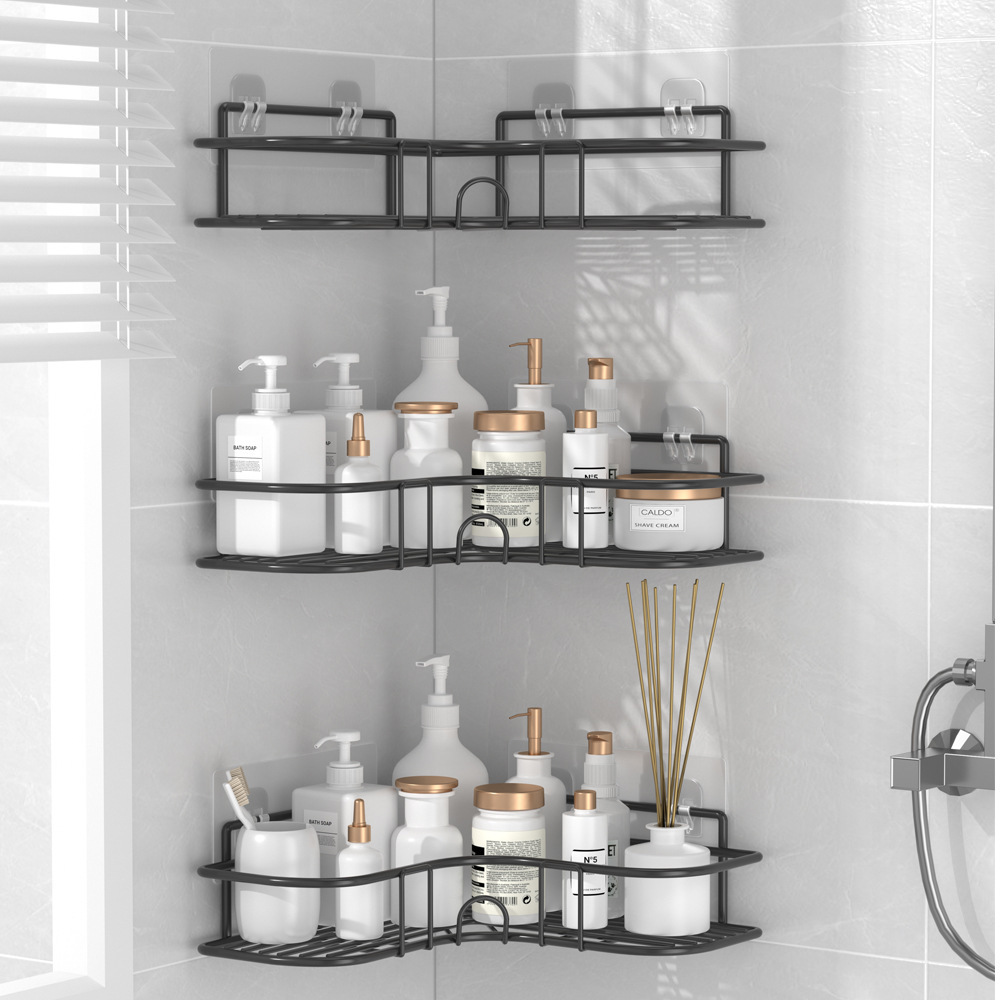 Stainless Steel Corner Bathroom Rack Punch-free Toilet Storage Rack Toilet Toilet Tripod Wall Hanger
