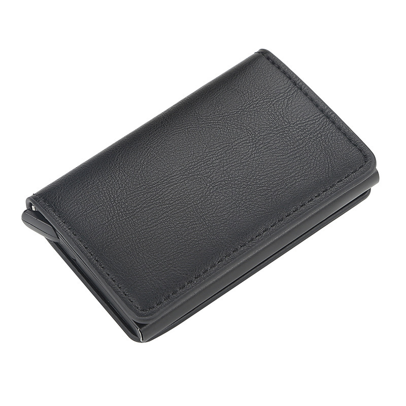 Card bag men's European and American short anti-magnetic multi-card slot card holder automatic ejection bank card holder RFID anti-theft card swipe bag