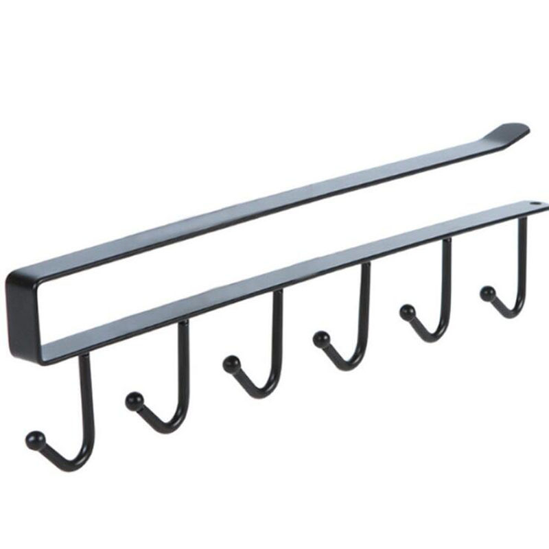 Kitchen iron punch-free flat iron hook cabinet storage rack Tie Rack hook wardrobe storage rack