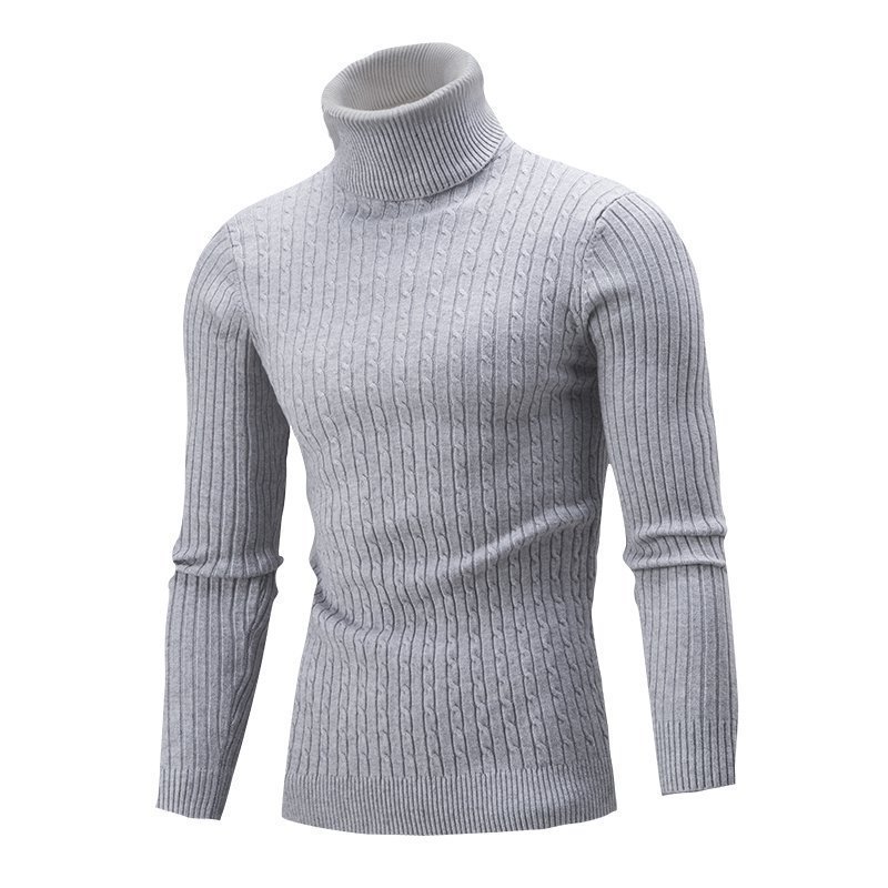 Amazon Turtleneck Turtleneck Sweater Men's European and American Autumn and Winter Slim-Fit Base Shirt Men's Twist Casual Sweater