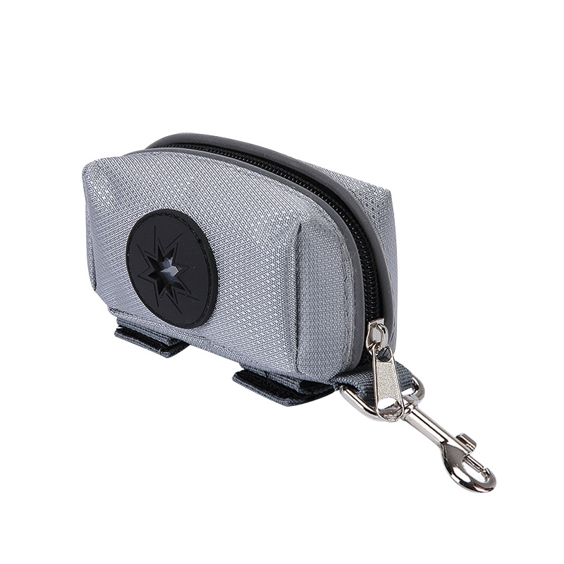 Amazon new dog walking excrement bag speed matching garbage bag Oxford cloth zipper pick up toilet bag dog belt hanging bag wholesale