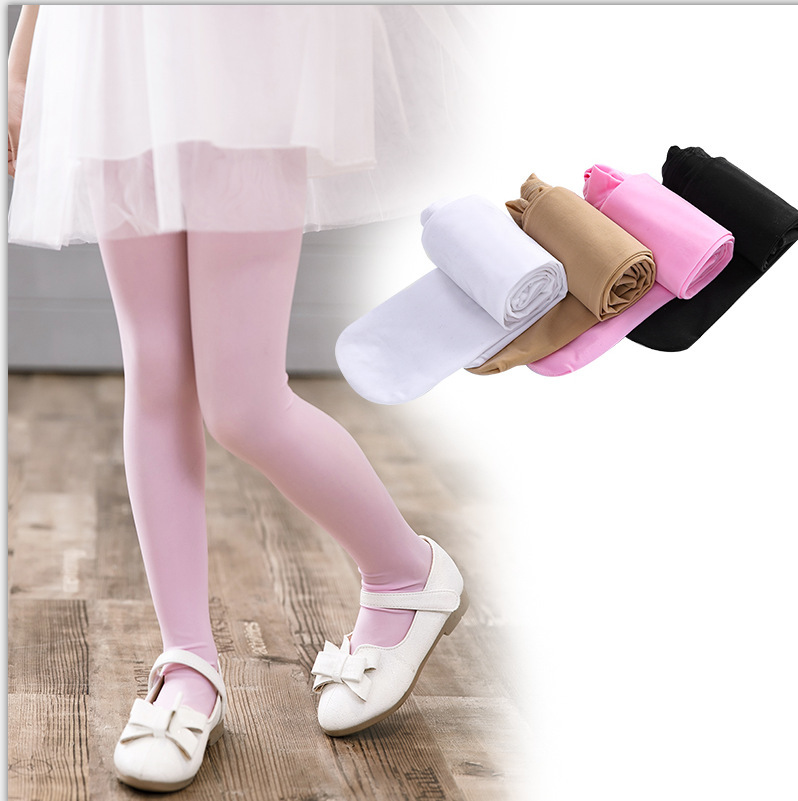 Spring and summer children's dance socks school grade ballet white velvet 80d pantyhose skin color stockings