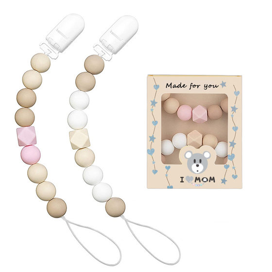 Silicone teether pacifier chain