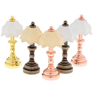 1:12 Doll House dollhouse Mini Model Scene OB11 Props Metal Tiffany Table Lamp Bedside Lamp