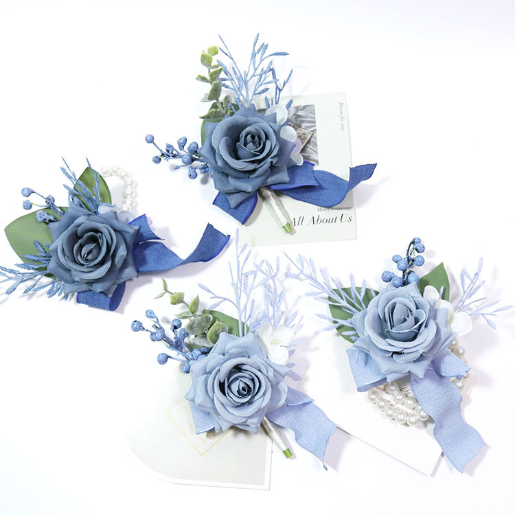 Art Accord 460 Wedding Flower Simulation Flower Business Celebration Opening Guest Corsage Hand Flower Blue Series