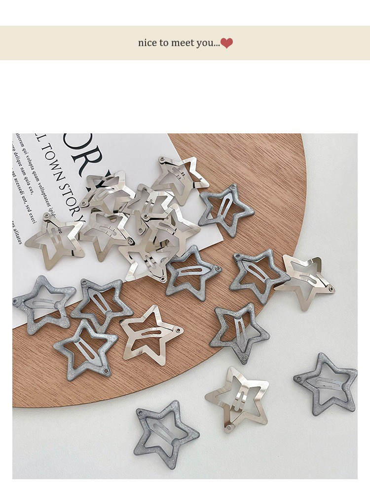 Horquilla de estrella de cinco puntas para mujer, elegante, estilo coreano, estilo dongdaemun, con flequillo lateral, accesorios para el cabello_voghion.com