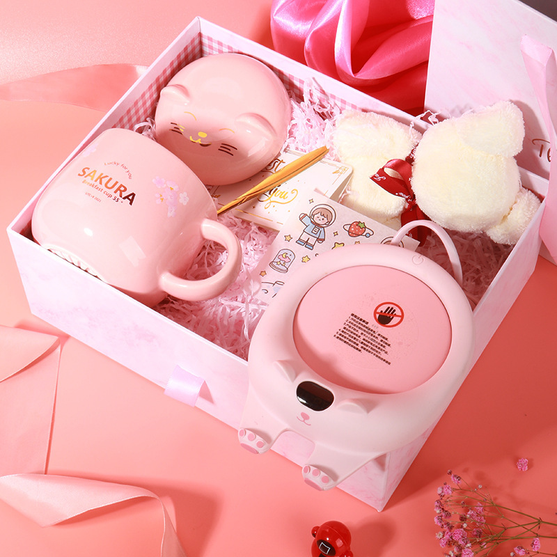Creative Gift 55 degrees constant temperature heating coaster household smart warm coaster suit base coffee insulation warm Cup