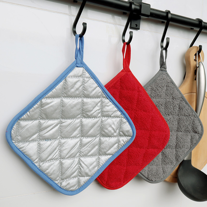 Terry cloth heat insulation pad coated with silver cloth heat insulation pad plate pad microwave oven gloves pot pad plain heat insulation pad