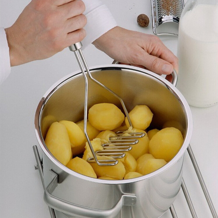 Cross-border stainless steel wave-shaped potato press mud press potato press potato Press