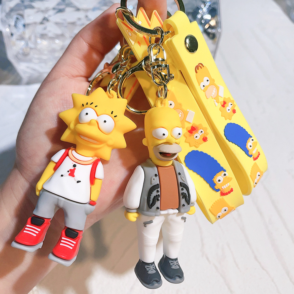 12 Simpson Cartoon Silicone Key Chain Doll Cute Pendant Toy Bag Pendant Keychain Small Jewelry