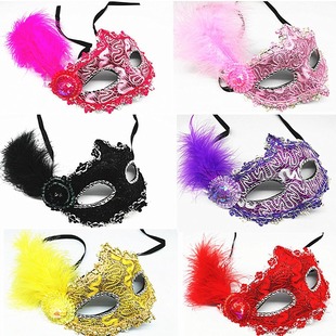 Cross Border Exclusive Party Mask Masquerade Mask Women PVC feather Princess mask Christmas supplies wholesale