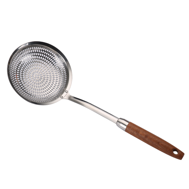 Thick 304 stainless steel large colander noodles and dumplings household kitchen hot pot spoon strainer fried filter net