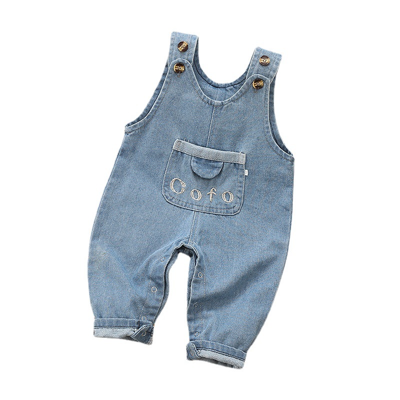 Cross-border foreign trade 2024 children's pants boys and girls pants children's suspenders jeans baby jumpsuit children's clothing